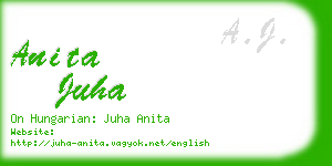 anita juha business card